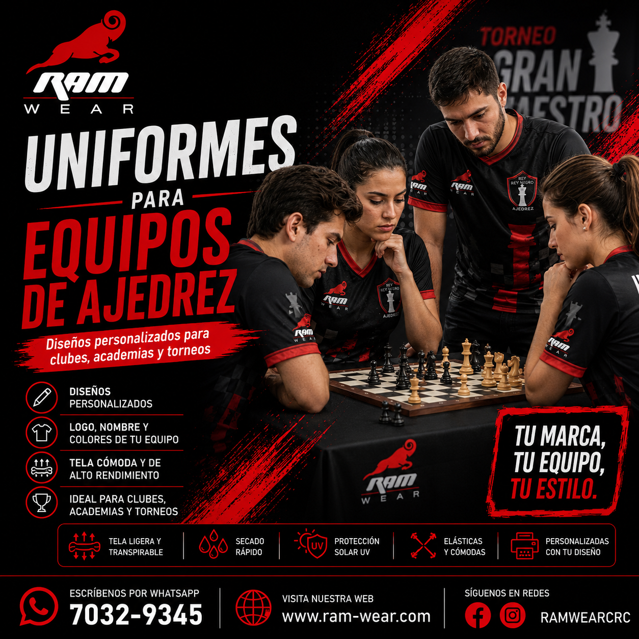 Uniformes para equipos de ajedrez